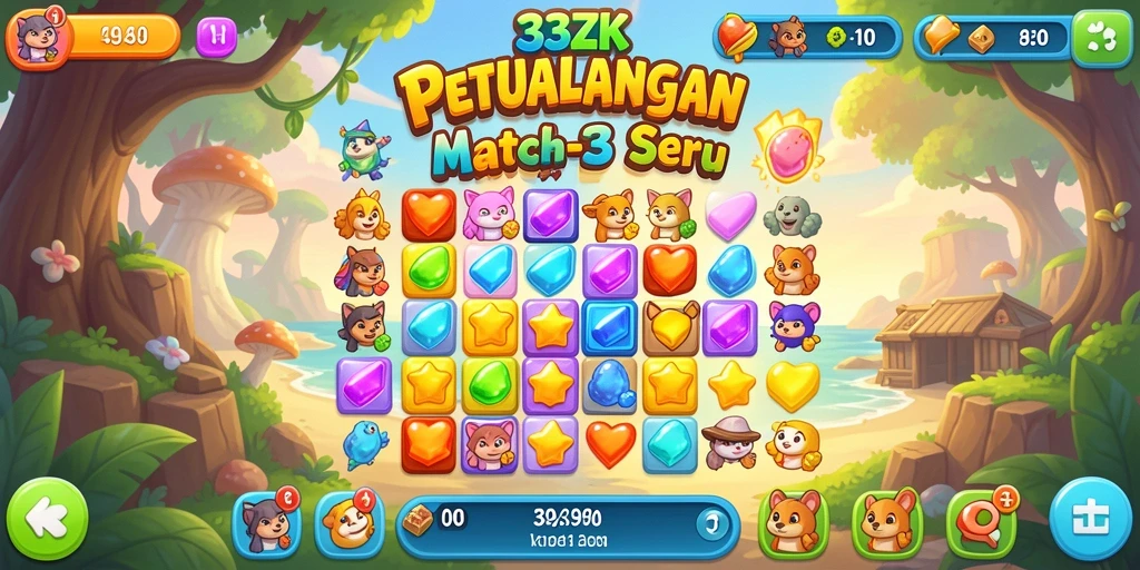 Tampilan gameplay 33ZK yang penuh warna dan menantang.