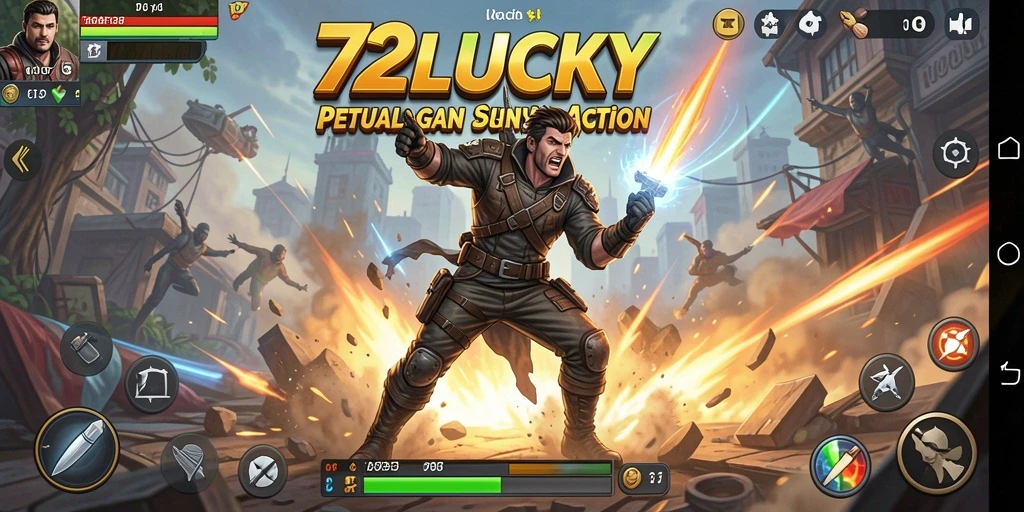 Tampilan gameplay mendebarkan dari 72LUCKY yang penuh aksi.
