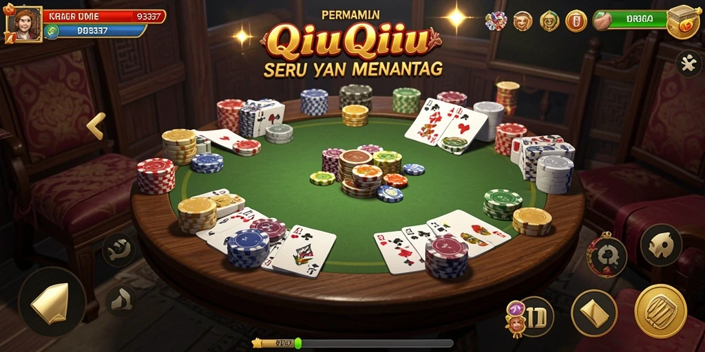 Tampilan gameplay menegangkan dalam permainan QiuQiu 93337.
