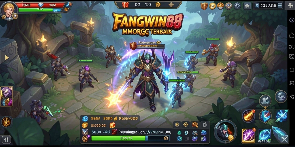 Tangkapan layar FANGWIN88 menampilkan pertarungan seru di dunia MMORPG.