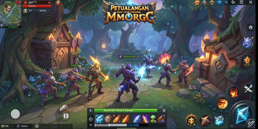 Tampilan gameplay seru dari GN777 dengan aksi MMORPG yang mendebarkan.