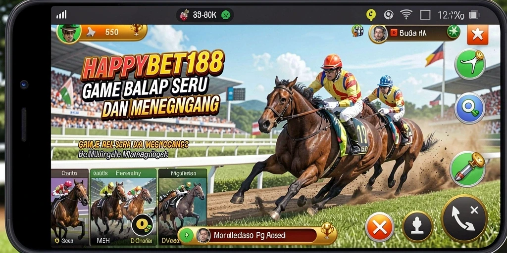 Screenshot utama <strong>HAPPYBET188</strong> menunjukkan aksi balapan yang mendebarkan dan grafis menawan.