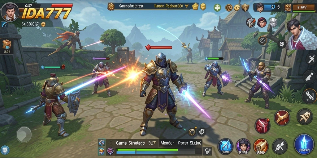Screenshot gameplay IDA777 yang menunjukkan aksi pertempuran SLG intens.