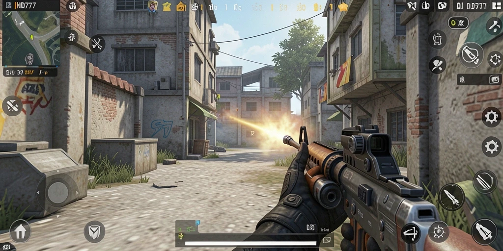 Tampilan gameplay <strong>IND777</strong> yang mendebarkan dalam mode FPS.