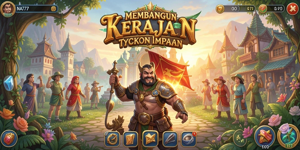 Screenshot gameplay NA777 menunjukkan pengalaman membangun kerajaan bisnis yang mendebarkan.