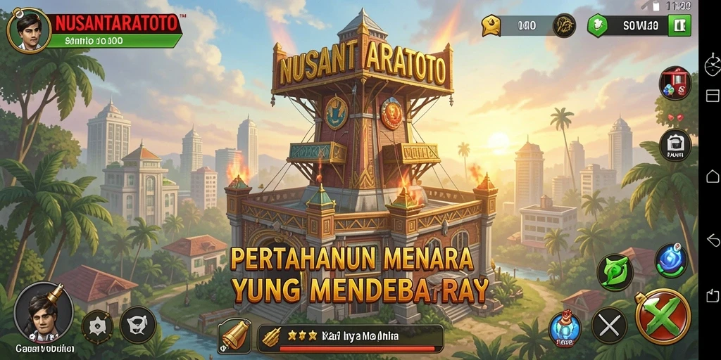 Tampilan gameplay NUSANTARATOTO yang menarik dalam Tower Defense.