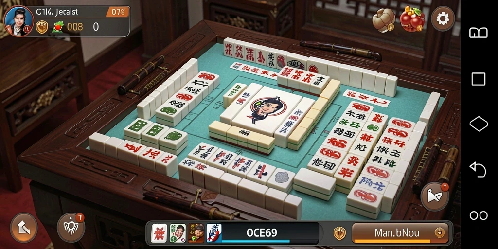 Screenshot OCE69 menampilkan gameplay Mahjong yang memukau.