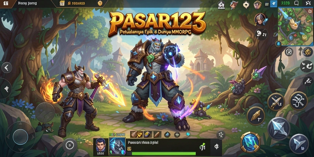 Tangkapan layar gameplay PASAR123 dalam aksi MMORPG.