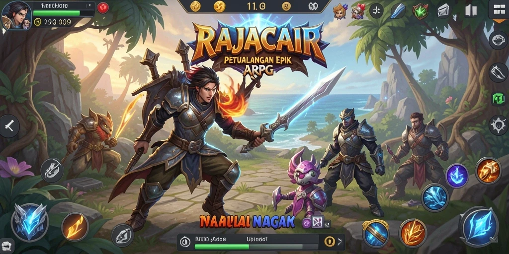 Tangkapan layar gameplay RAJACAIR yang penuh aksi dan petualangan.