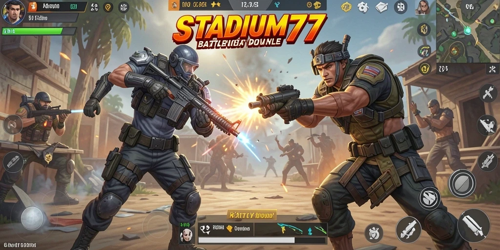 Gameplay seru dan mendebarkan di STADIUM77 saat berjuang untuk bertahan.